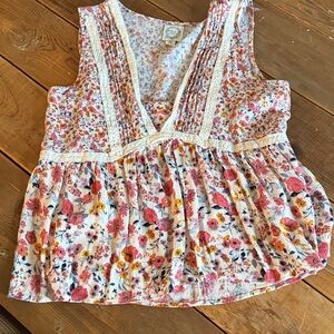 Blue Rain Multicolor Floral Top